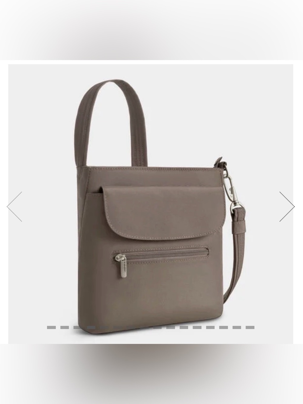 Travelon Anti-Theft Classic Muni Shoulder Bag. Hazelnut. - Picture 4 of 16